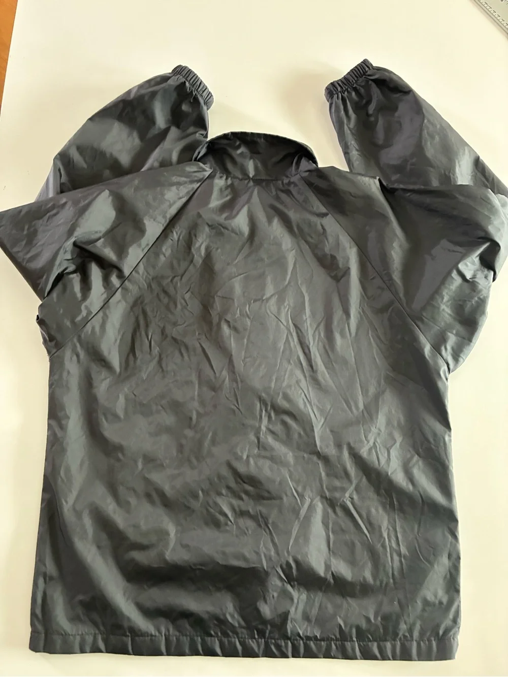 ACTIVE RIDE SHOP L BLACK NYLON WINDBREAKER BUTTON UP JACKET SKATER STYLE#3101